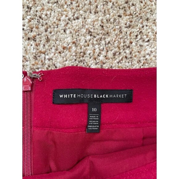 White House Black Market Asymmetrical Wool Mini Skirt  Size 14 Red - Picture 4 of 9